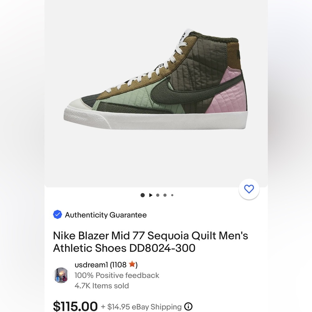 Nike Blazer Mid 77 Sequoia Quilt Men's Athletic Shoes